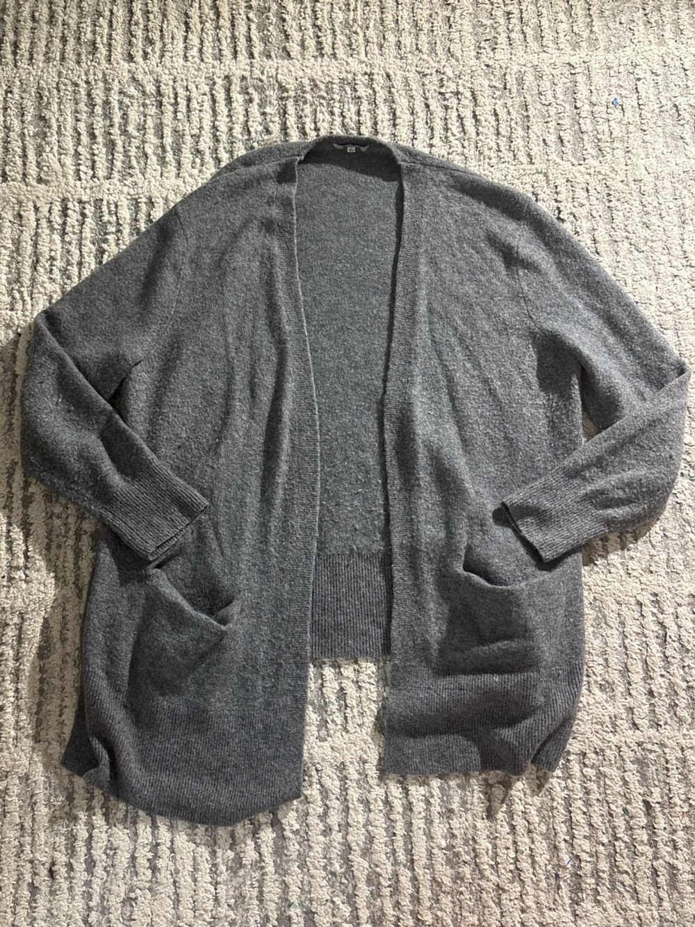 Madewell gray soft open front cardigan sweater size XL
